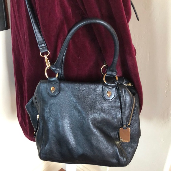 Perlina Handbags - REDUCED! Perlina NY Black Leather Crossbody Bag